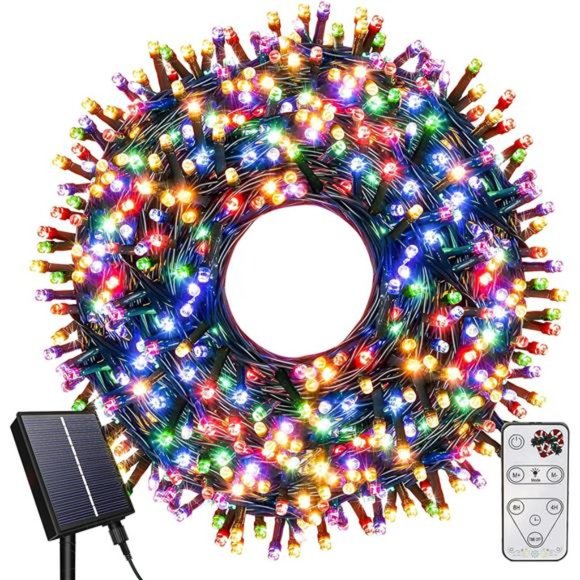 Solar Christmas Lights Outdoor Waterproof, 400LED 137FT Solar String Lights